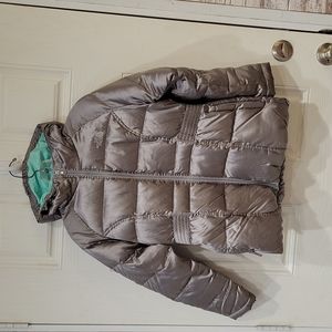 North Face Girl's Metallic Pewter Jacket